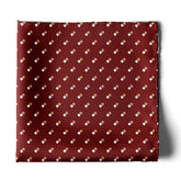 DOUBLE DOTTED MAROON SILK POCKET SQUARE
